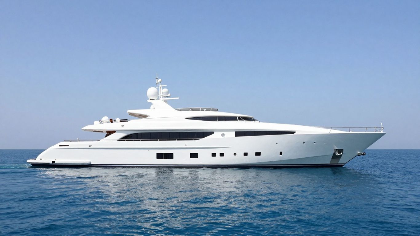 The massive Azzam superyacht sailing on the ocean.