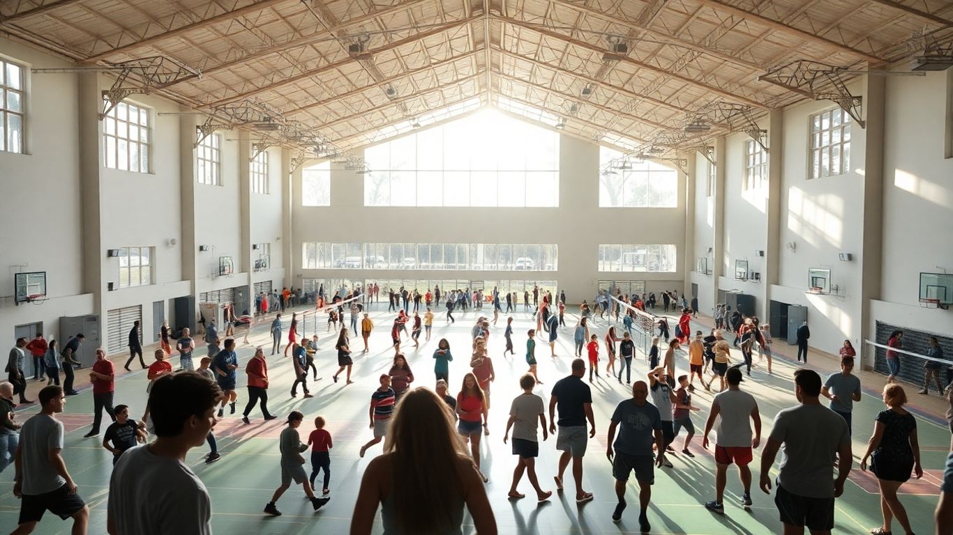 Maitland Indoor Sports Centre with people playing sports.
