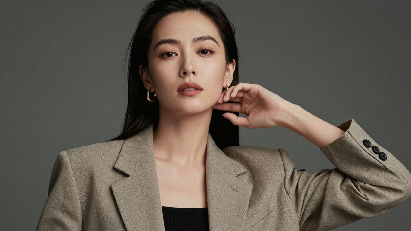 Femeie elegantă cu un look minimalist și sofisticat.