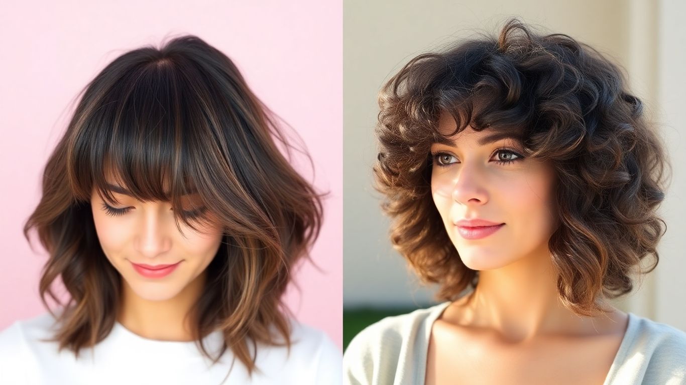 Woman's hair transformation from thin to thick.