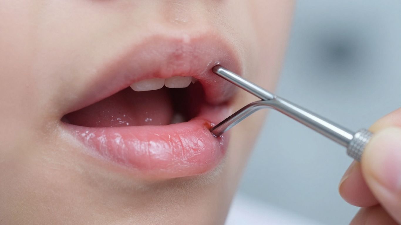 Healthy vs. inflamed gums with dental probe