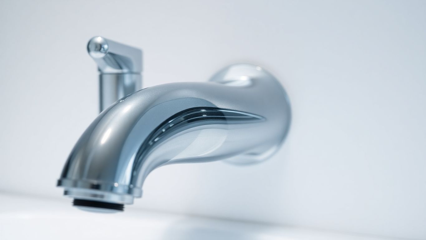 Close-up of a high-quality bathroom tap with a unique finish.