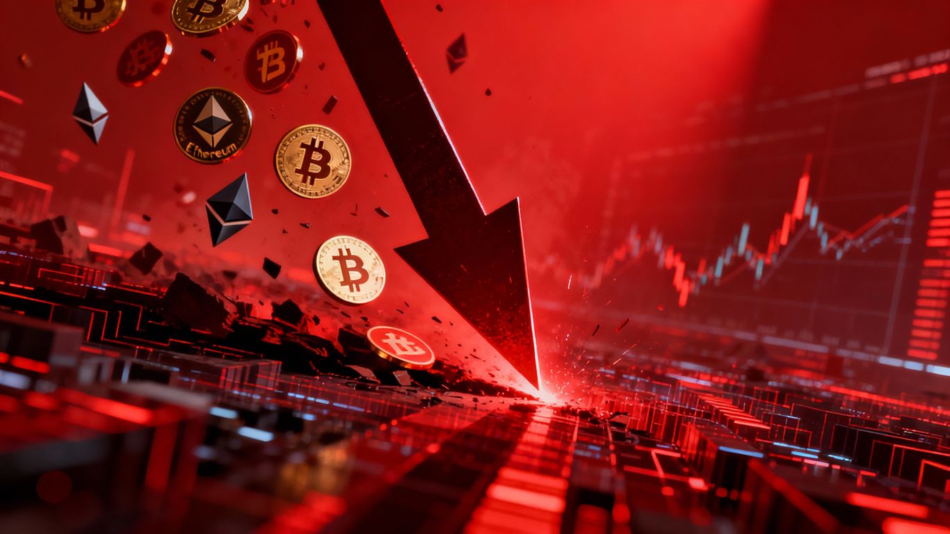 Cryptocurrency market plunges, Bitcoin and Ethereum fall.