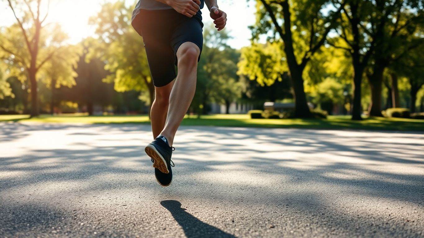 Person macht Aufwärmübungen im Freien