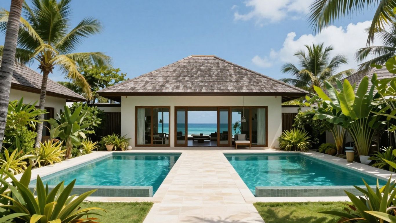 Luxury villa with infinity pool overlooking the sea in Phuket.