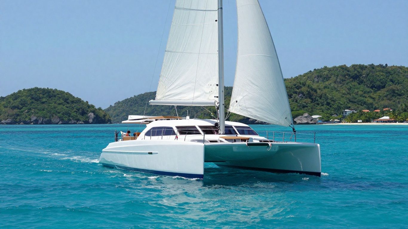 Catamaran sailing in the British Virgin Islands