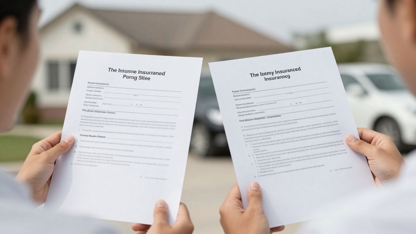 Person comparing insurance policies for switching providers.