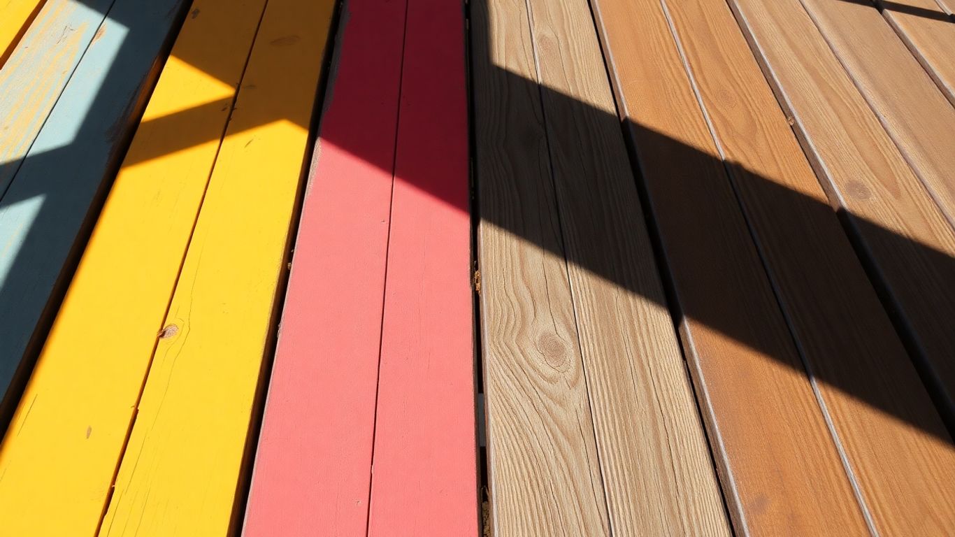 Deck painted and stained comparison