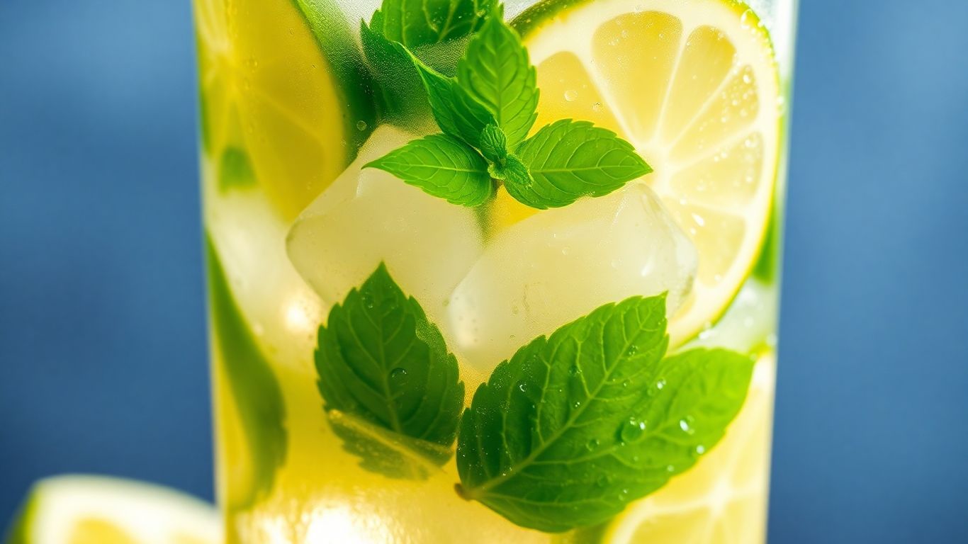 A refreshing Virgin Mojito with mint and lime.
