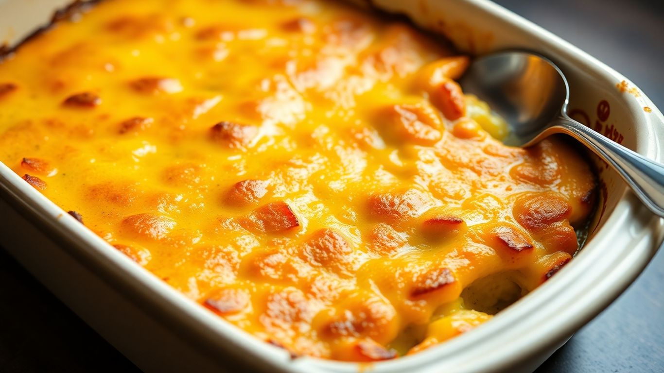 Healthy breakfast casserole in a baking dish