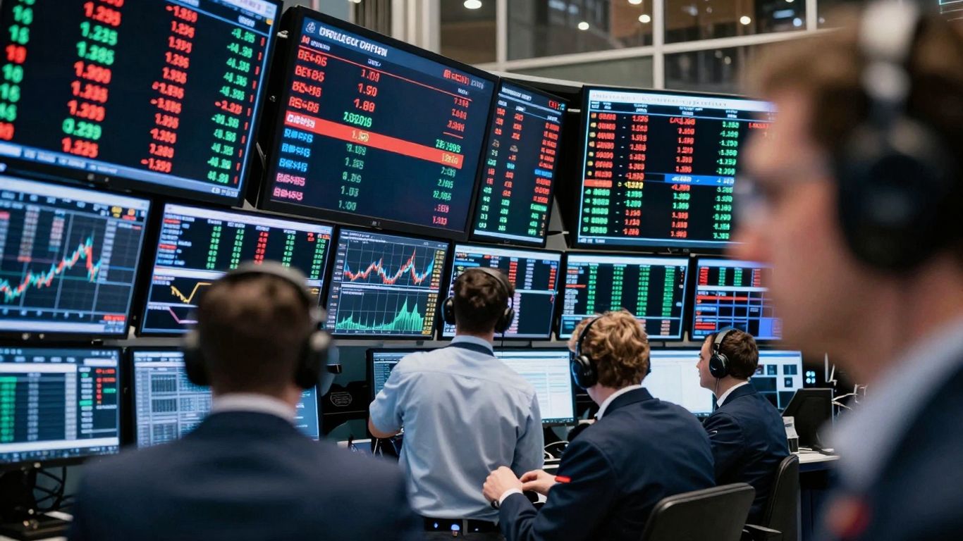 Real-time stock market news feed with trading activity.