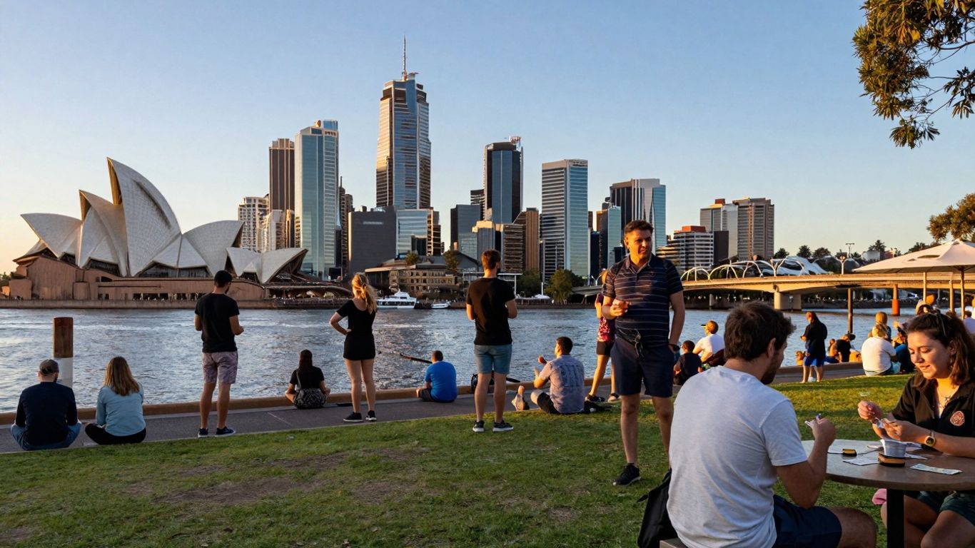 People enjoying weekend activities in Australia with cash.