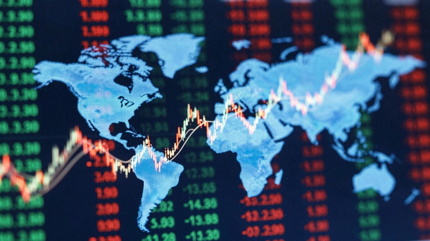 Live financial data visualization with energetic visual flow.