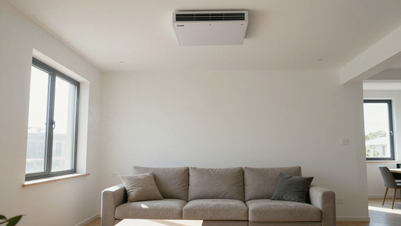 Ventilation VMI dans un salon moderne.