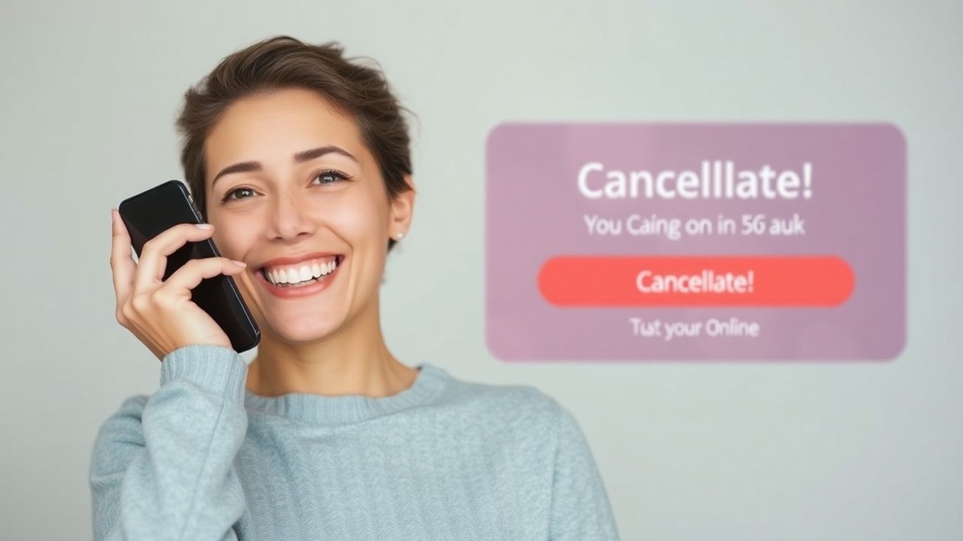 Persona cancelando seguro en línea con Cleverea.