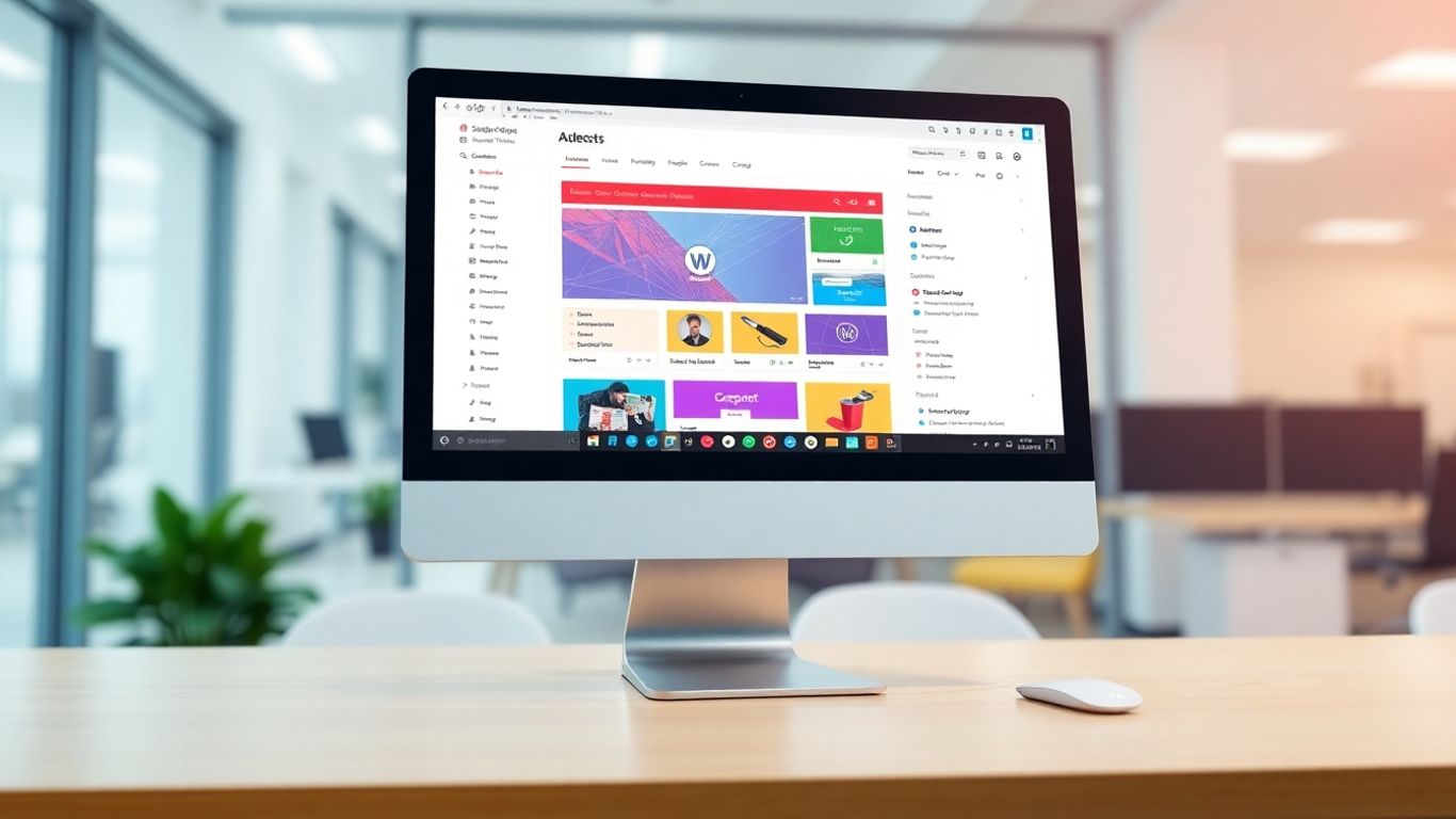 شاشة ووردبريس تعرض تصميم موقع احترافي