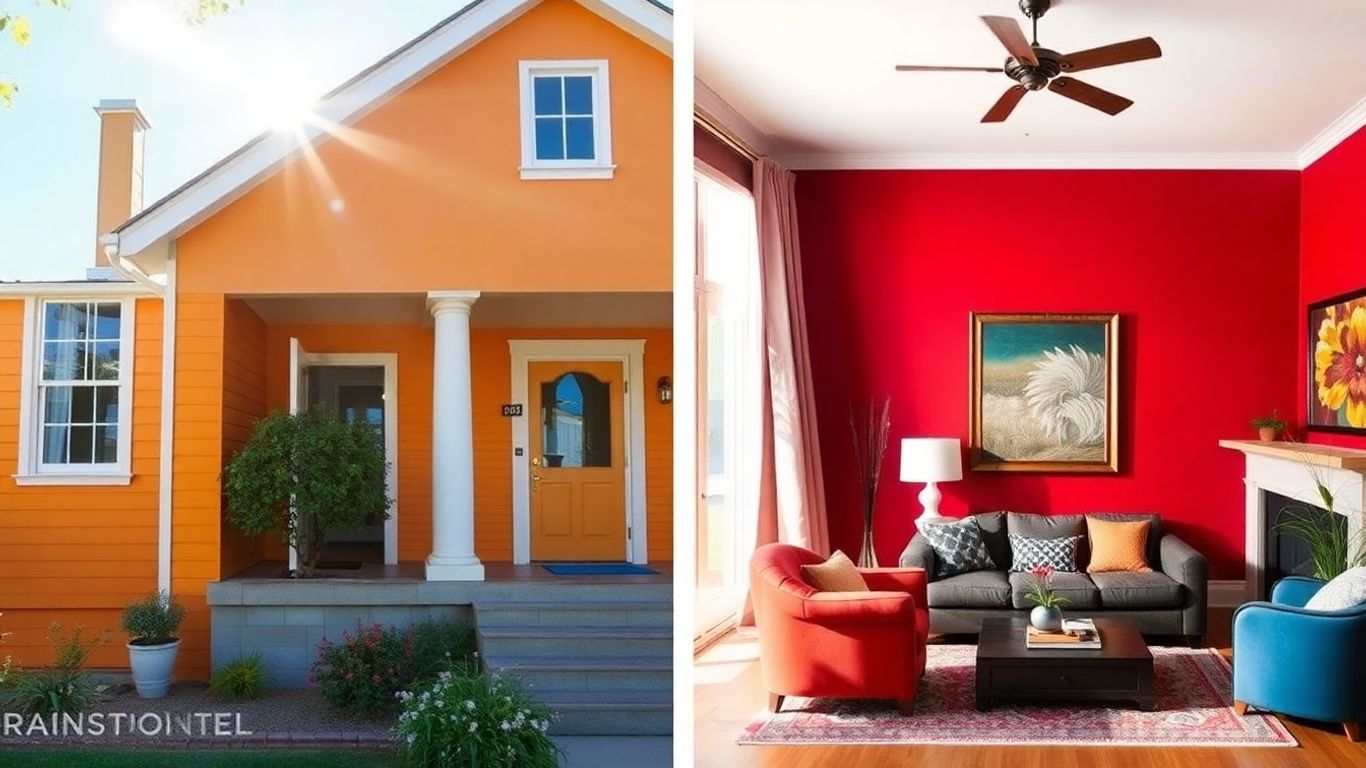 Home exterior and interior showcasing professional painting and color.