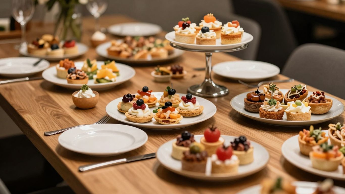 Catering food spread for a small party.