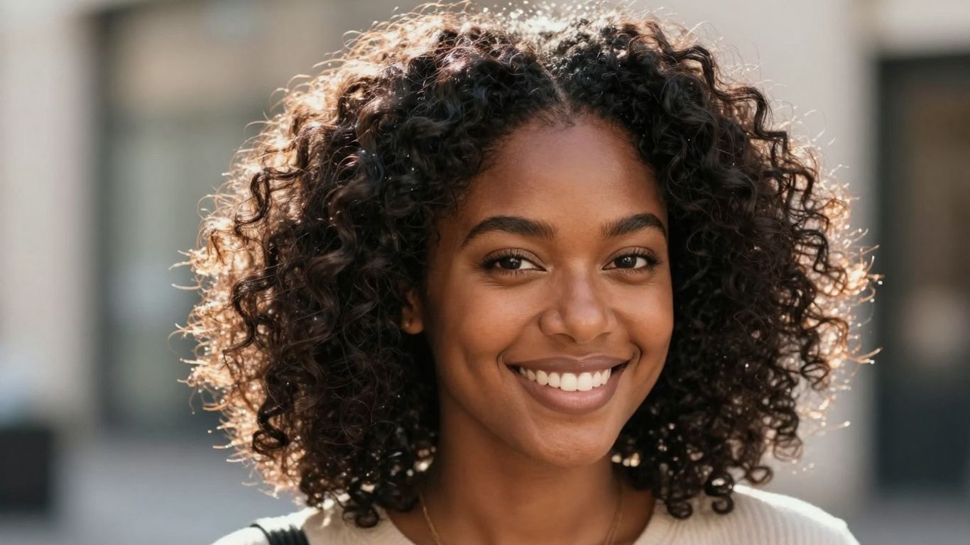 Woman with thick, healthy, and shiny hair.