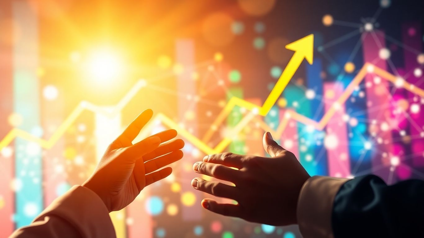 Financial growth and opportunity with interconnected networks.