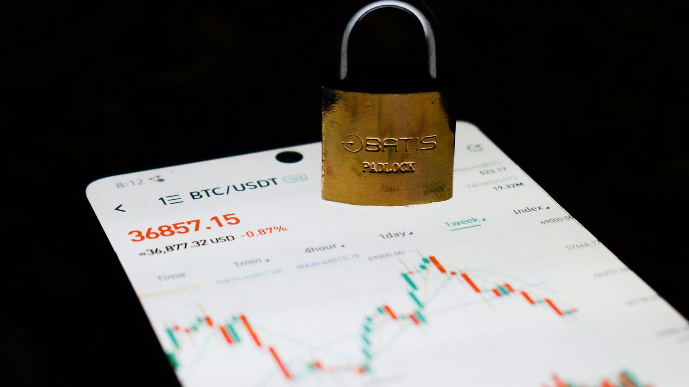 a padlock attached to a padlock on a cell phone