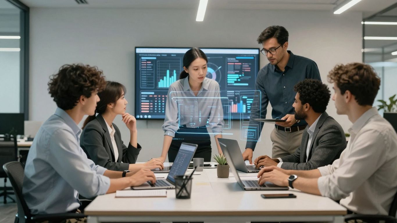 Professionals collaborating on B2B ecommerce solutions.