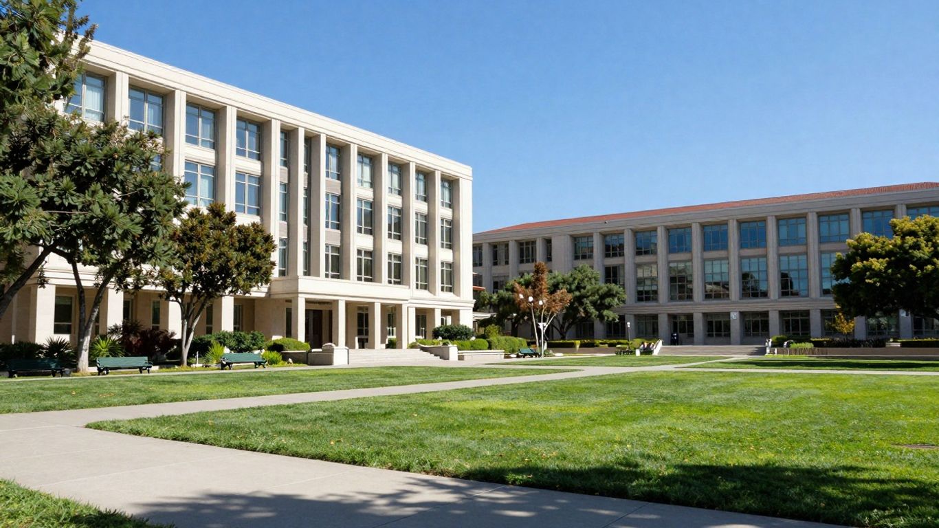 California Institute of Technology campus buildings and greenery.