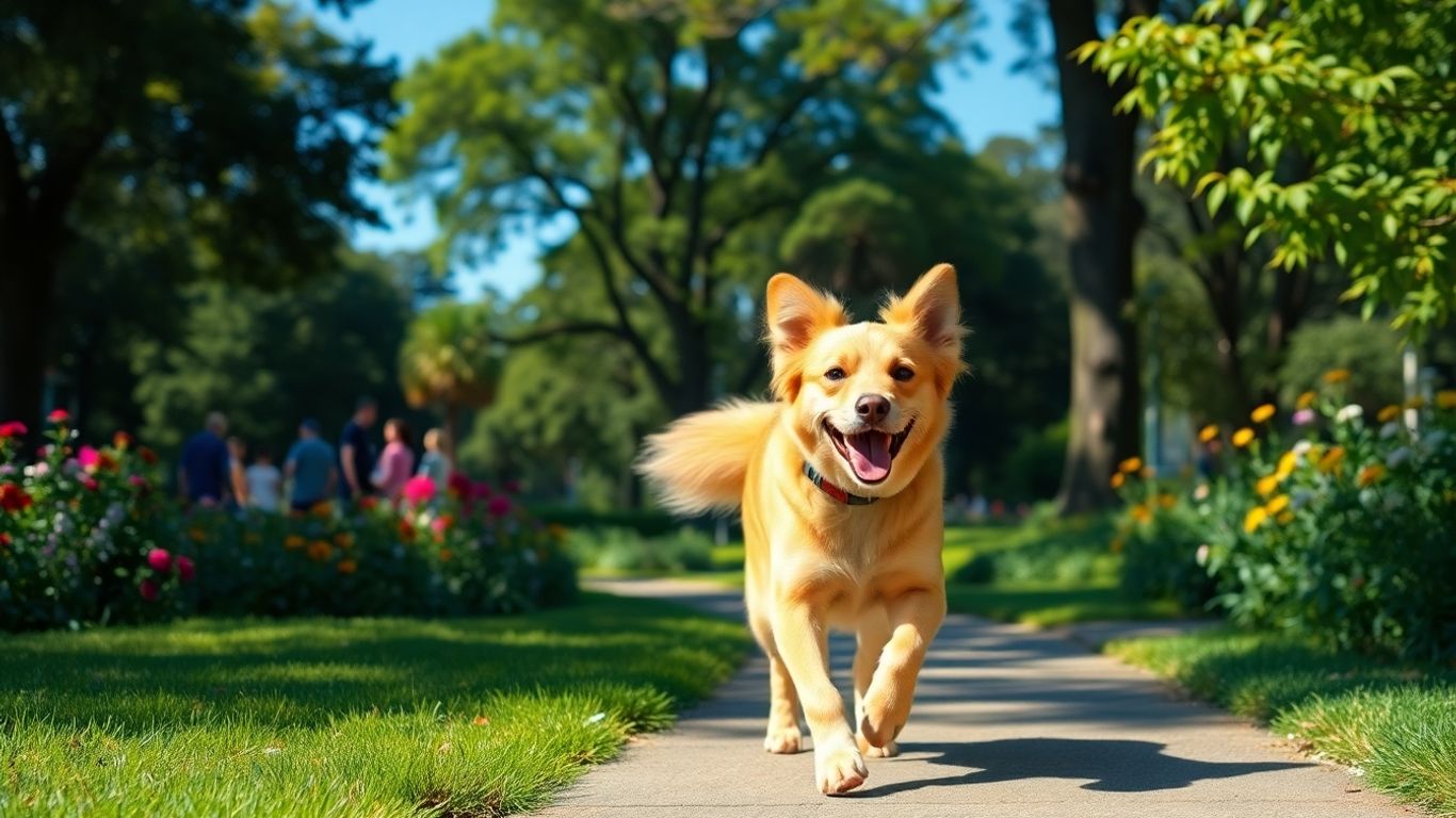 Dog walking in Double Bay park