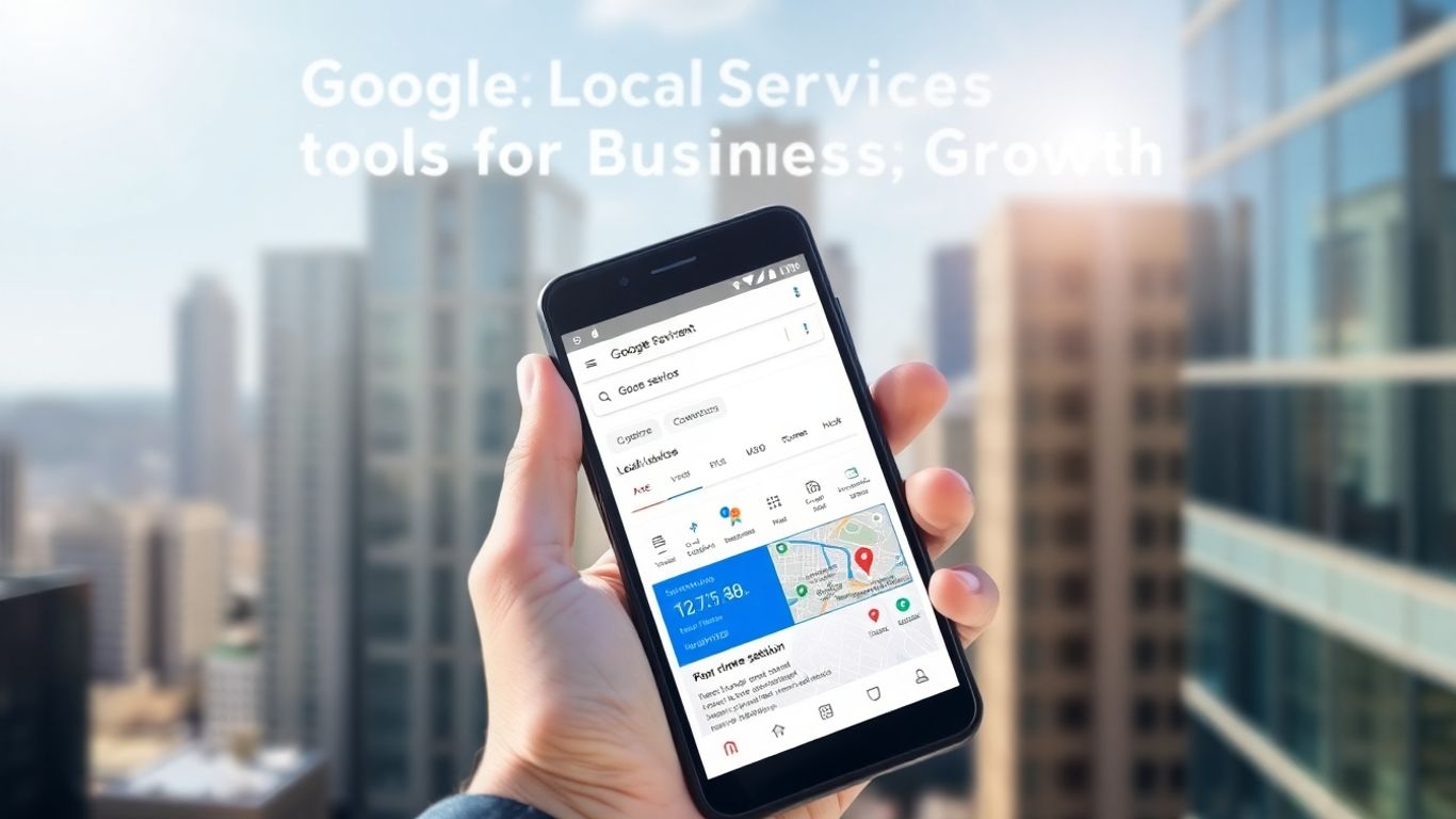 Contractor using Google Local Services on a smartphone.