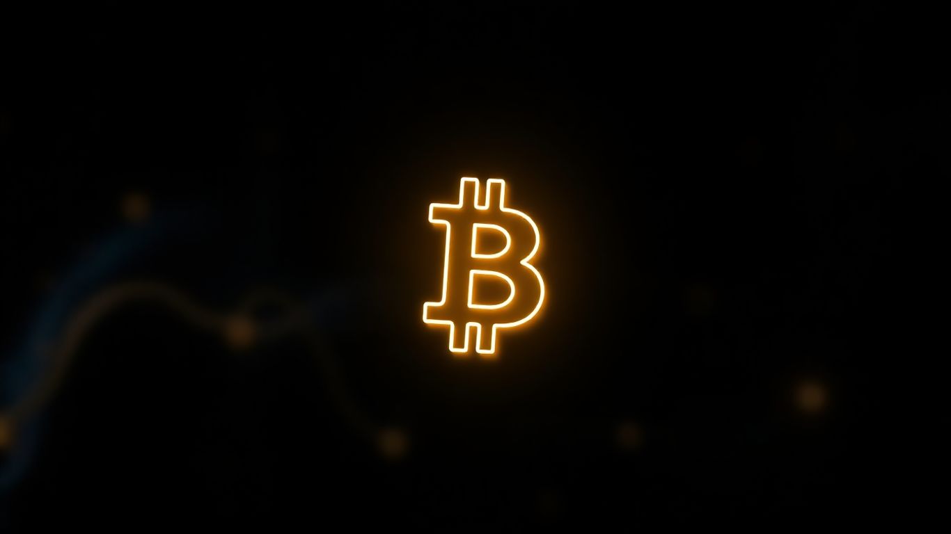Bitcoin symbol on a dark background