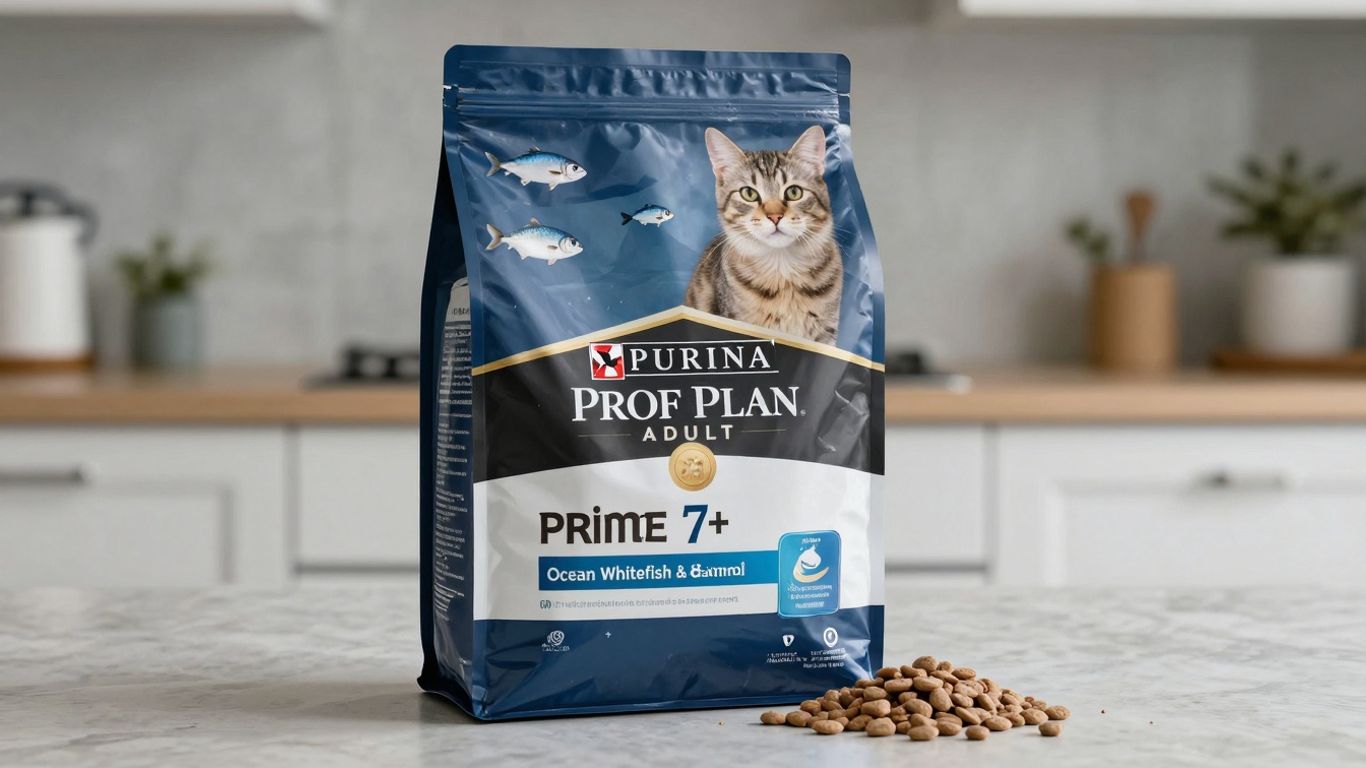 Purina Pro Plan cat food bag for sensitive stomachs.