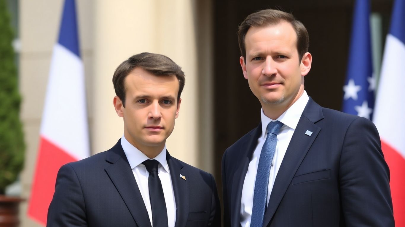Macron et Lecornu debout devant un bâtiment officiel français.