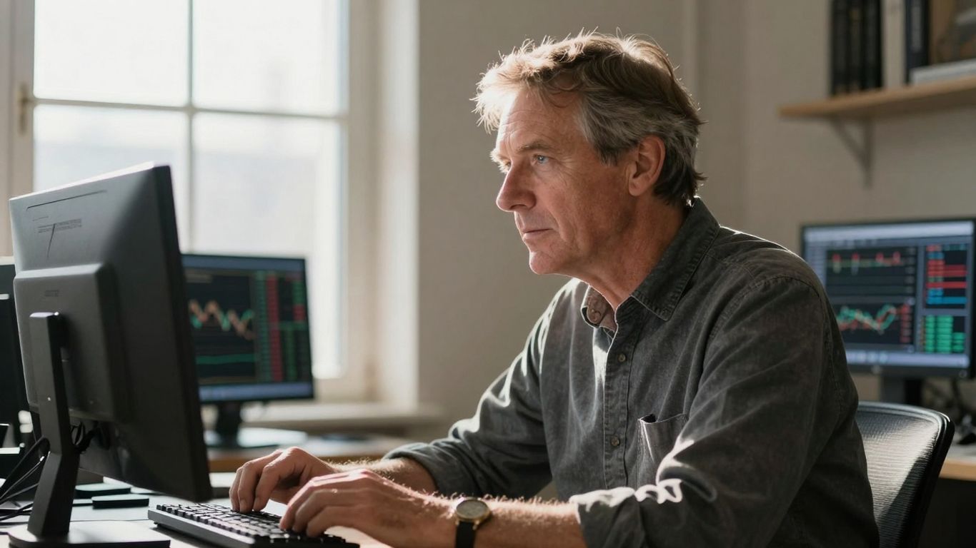 Trader focused on market success, inspired by Mark Douglas.