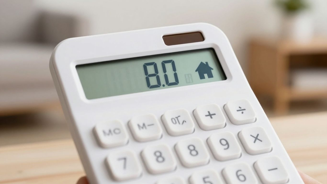 Home mortgage loan calculator with house icon.