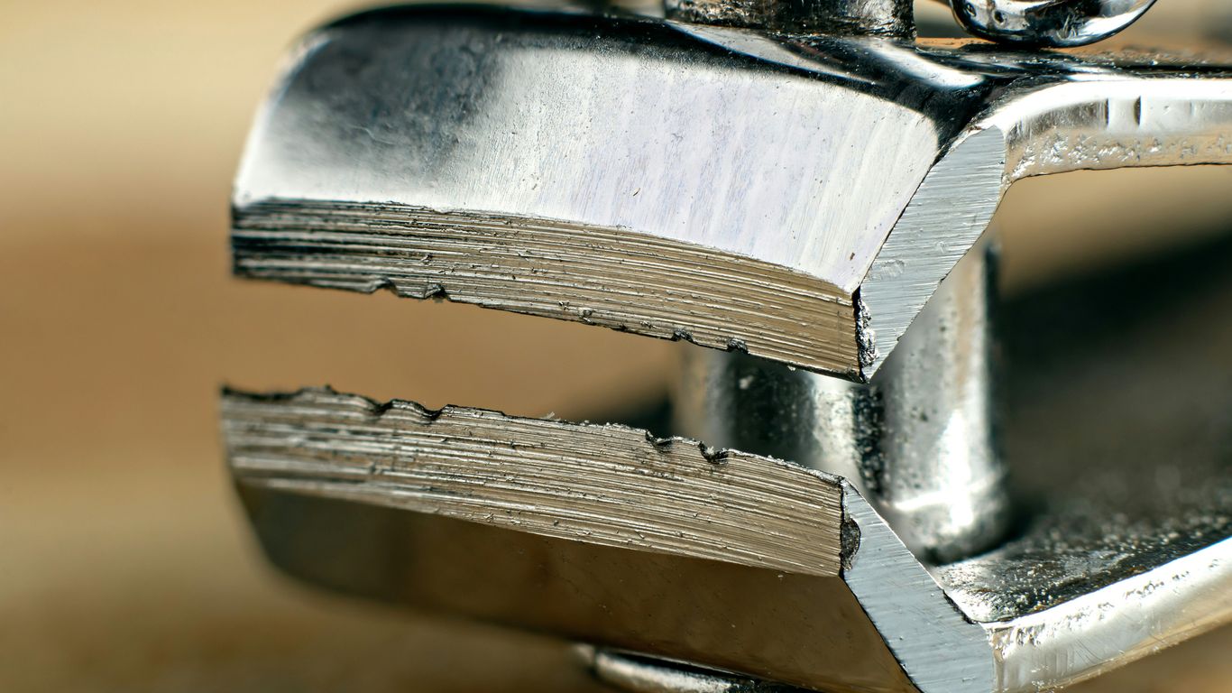 a close up of a metal object on a table