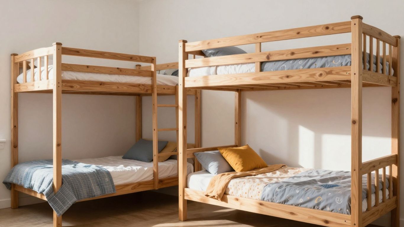Safe and sturdy bunk beds for family rentals.