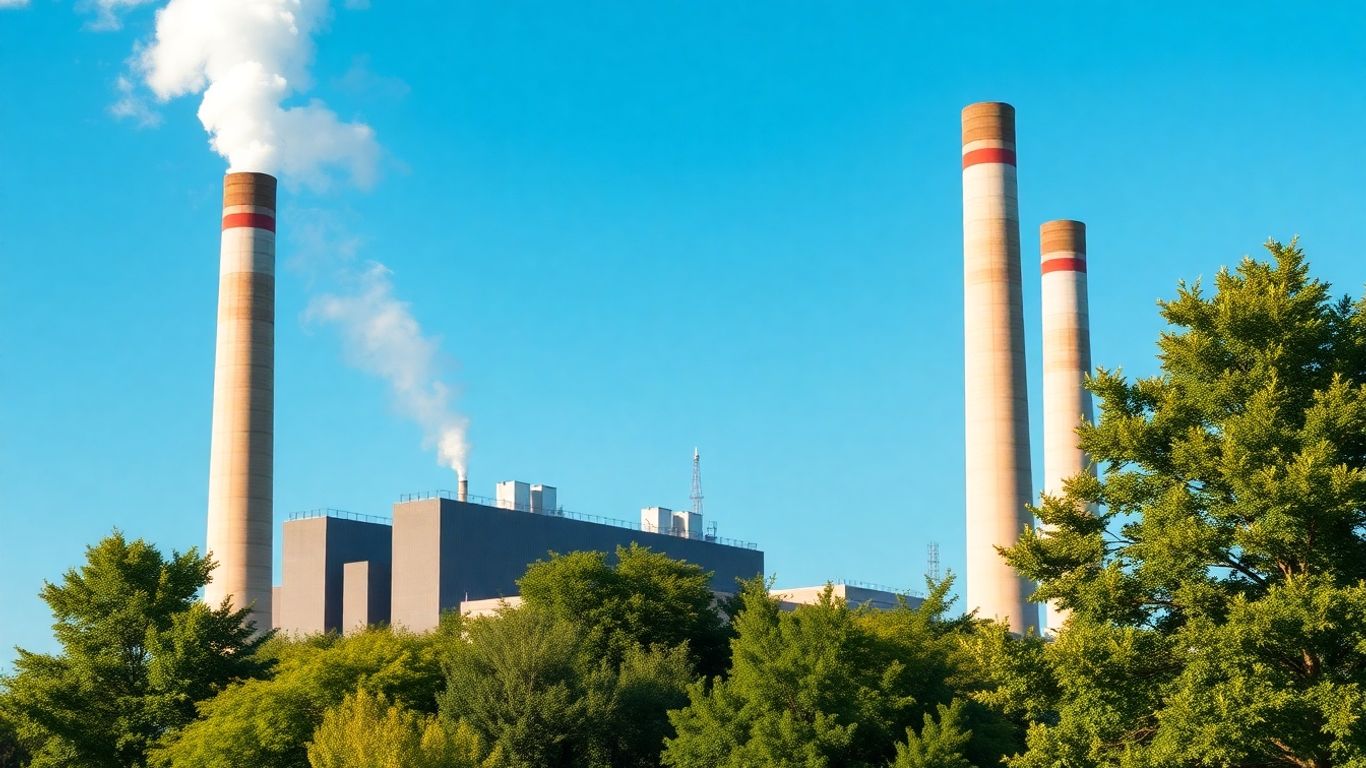 Modern waste-to-energy plant with clean emissions.