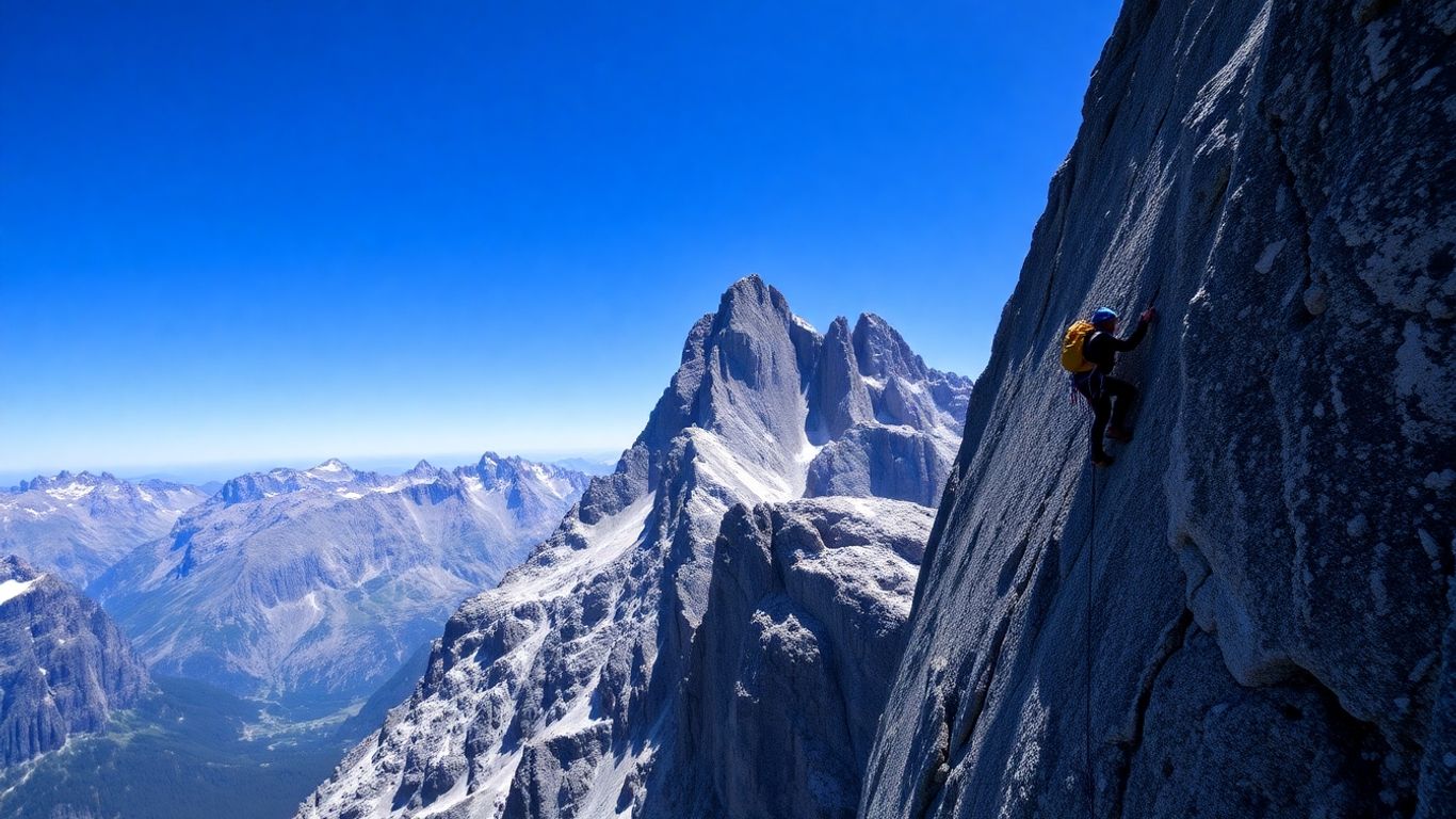 Alpiniste escaladant une paroi rocheuse dans le Valais.