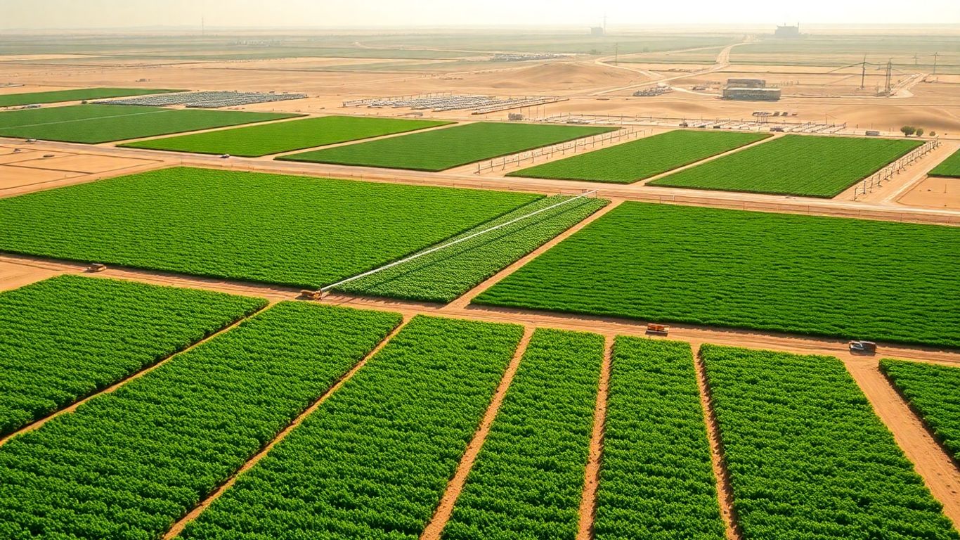 Paysage agricole durable aux Émirats arabes unis.