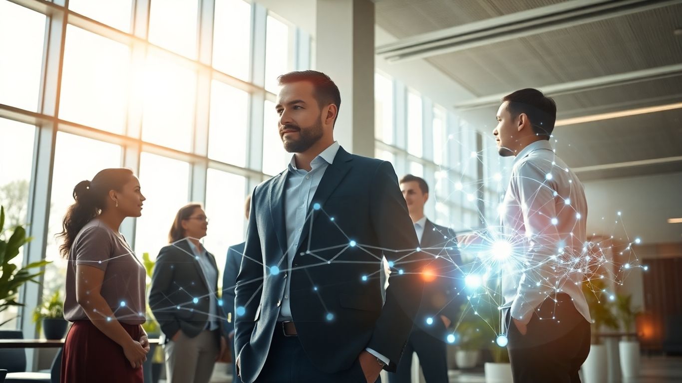 Future wealth advisors using AI technology.