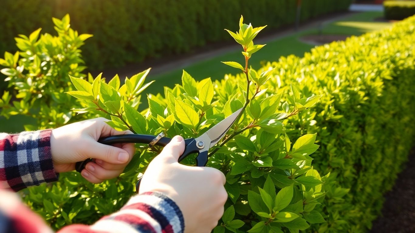 Gartenarbeit: Hecke schneiden im Herbst