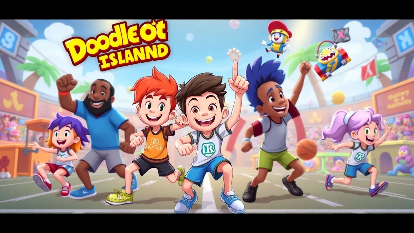Doodle Champion Island Games characters in action.