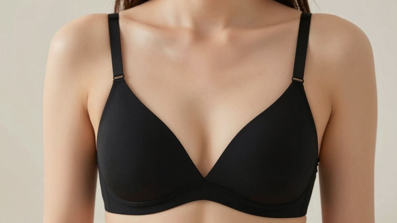 Woman's chest with subtle breast augmentation contours.