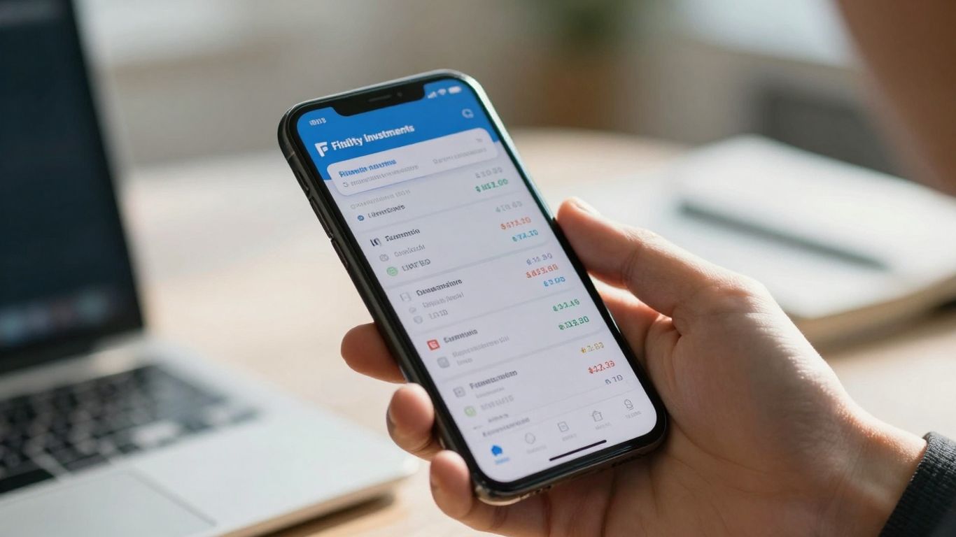 Fidelity investment account on a smartphone screen.