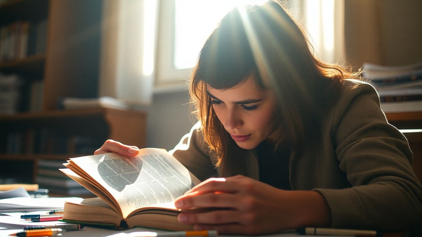 Student taking an English B2 exam