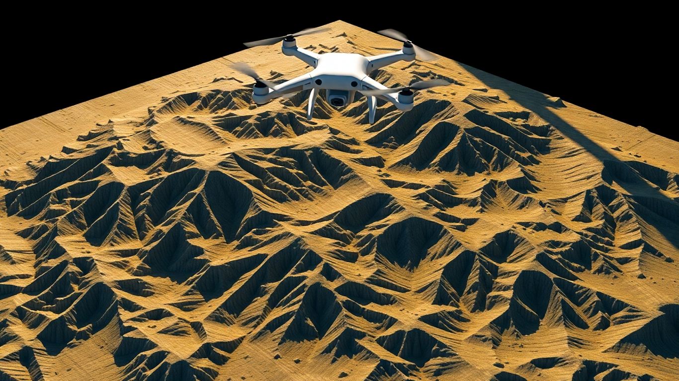 Drone mapping software visualization of terrain