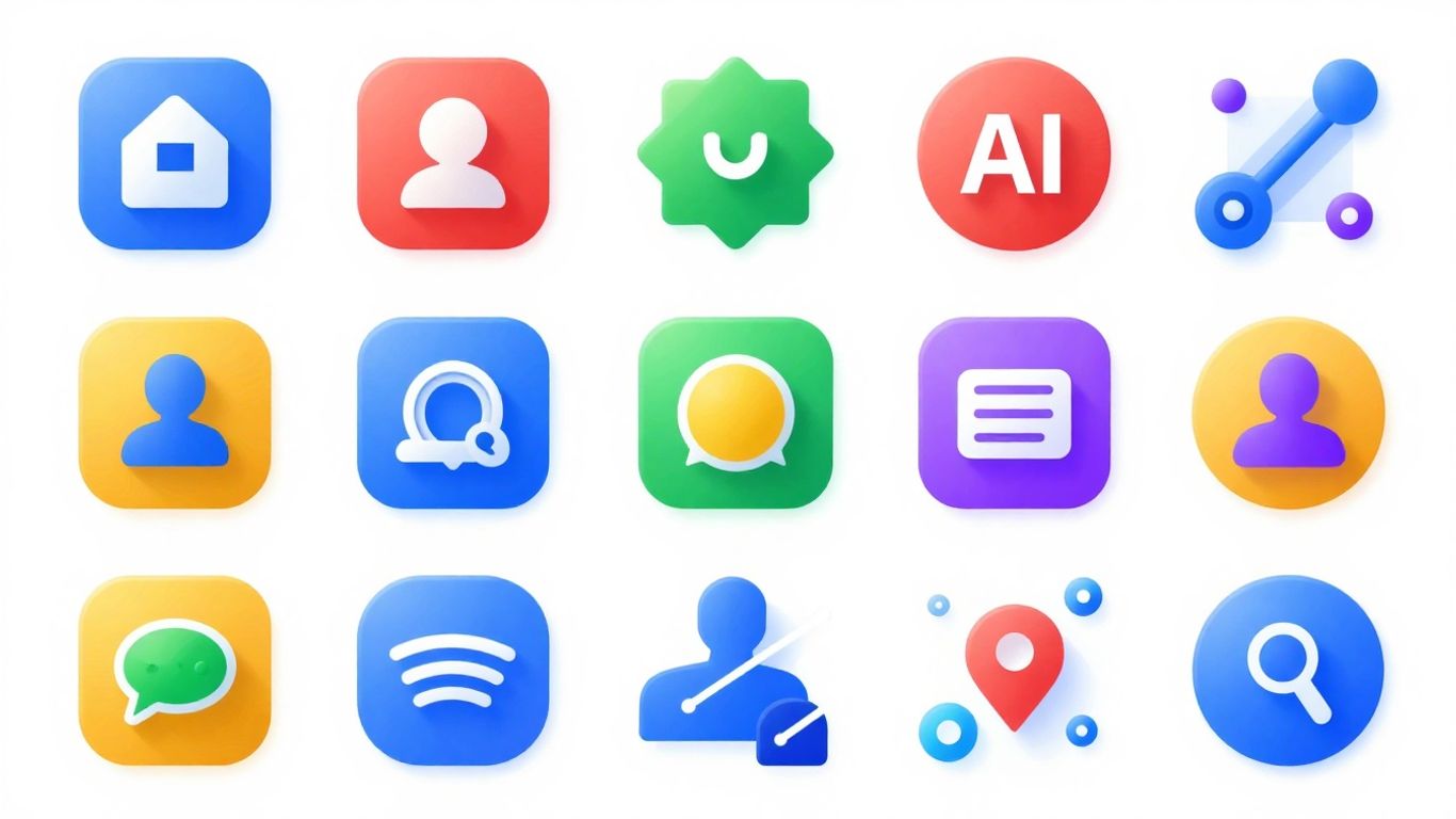 Infographic of AI tools and futuristic digital elements.