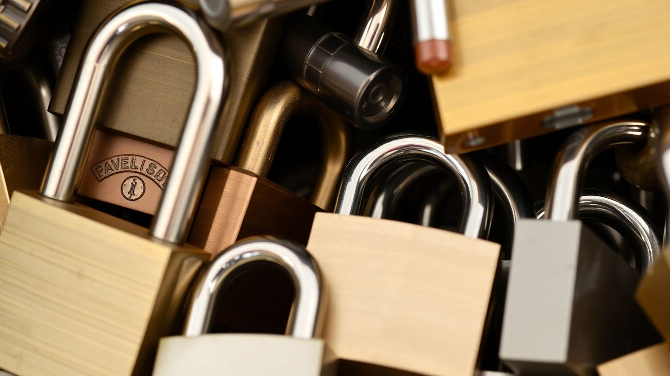 Various types of padlocks for selection.