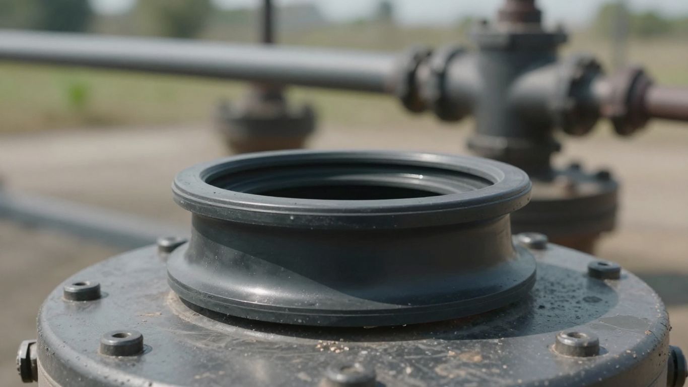 Close-up of a durable rubber seal for water systems.
