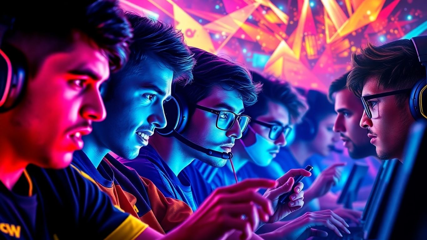 Esports legends in intense gaming moments.